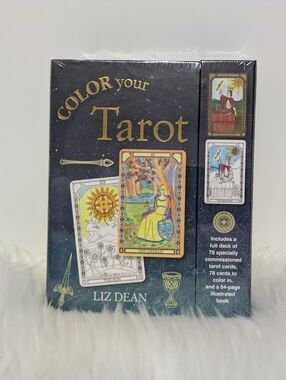 Color Your Tarot by Liz Dean 78 Cards Illustrated Tarot Deck New!